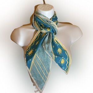 Vera 1970’s Aqua and Yellow Scarf